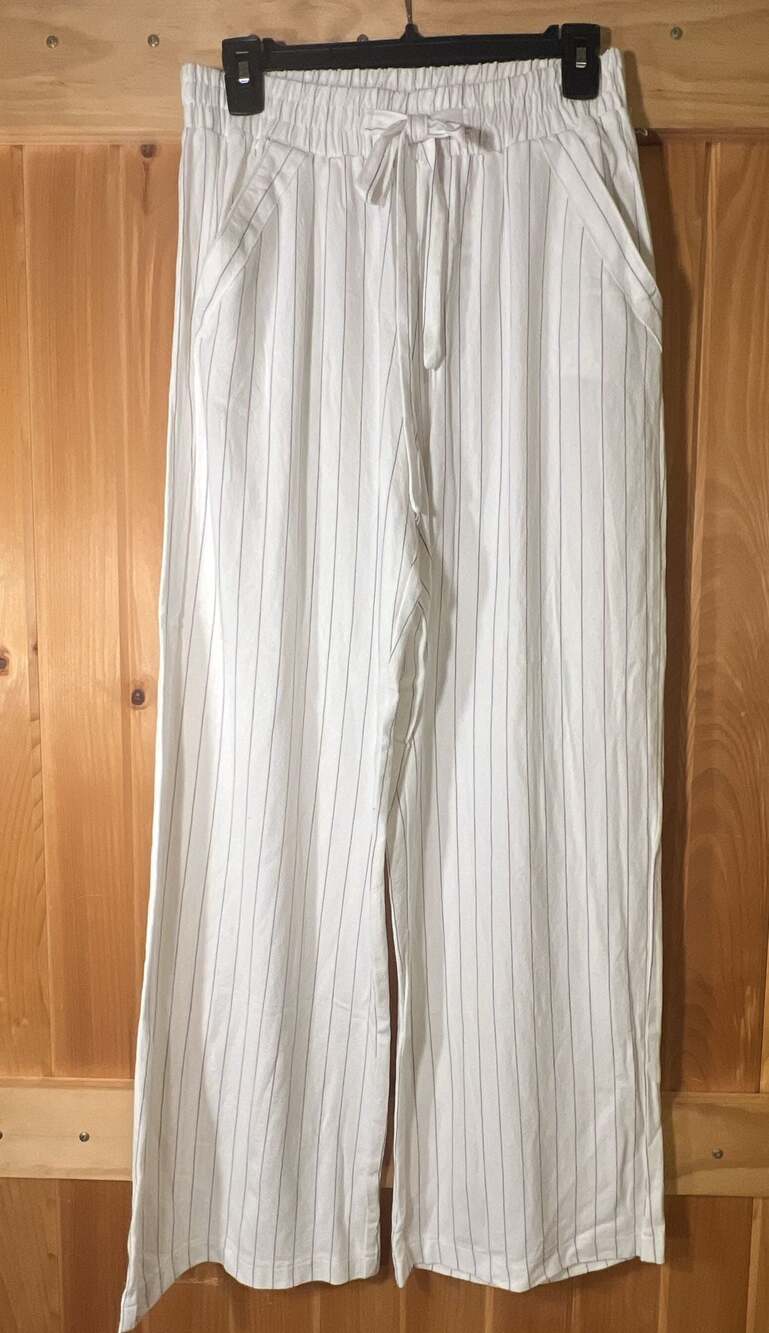 Women's High Waist Wide Leg Long Pants Loose Straight Trousers L